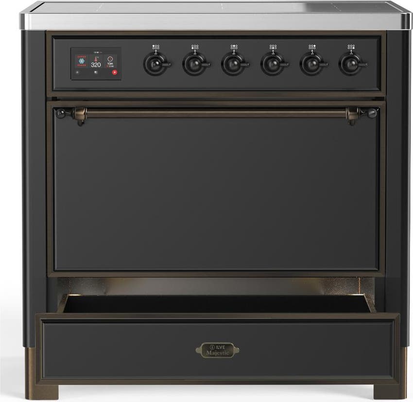 Ilve UMIB36QNR3MGB Matte Graphite With Burnished Trim