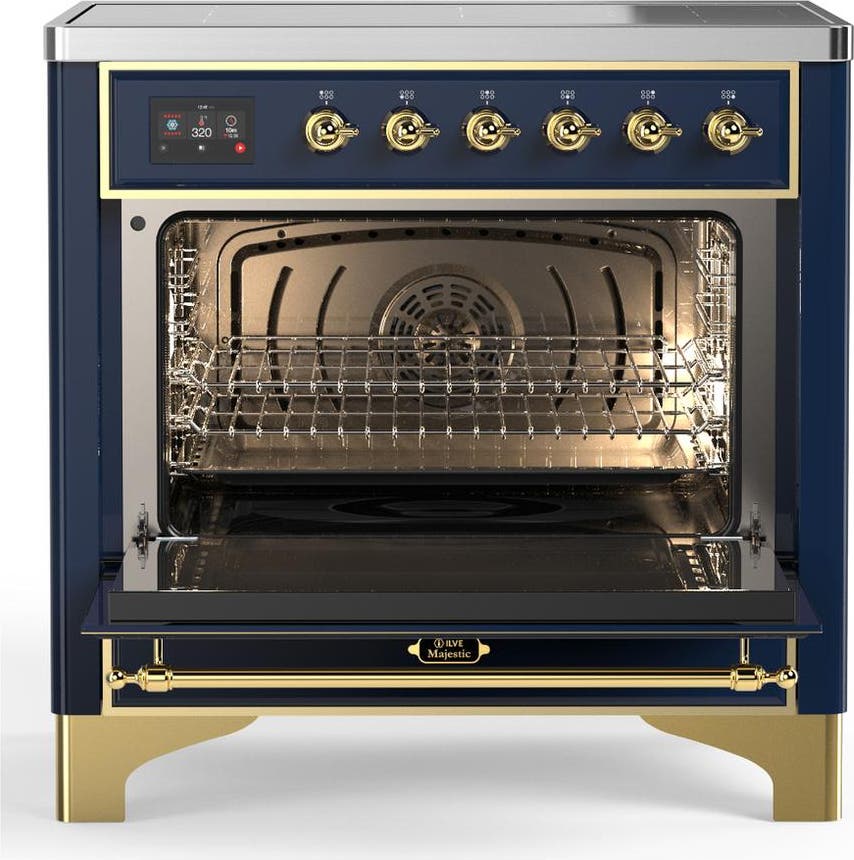 Ilve UMIB36QNR3MBG Midnight Blue With Brass Trim