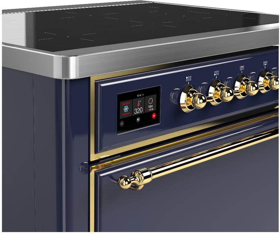Ilve UMIB36QNR3MBG Midnight Blue With Brass Trim