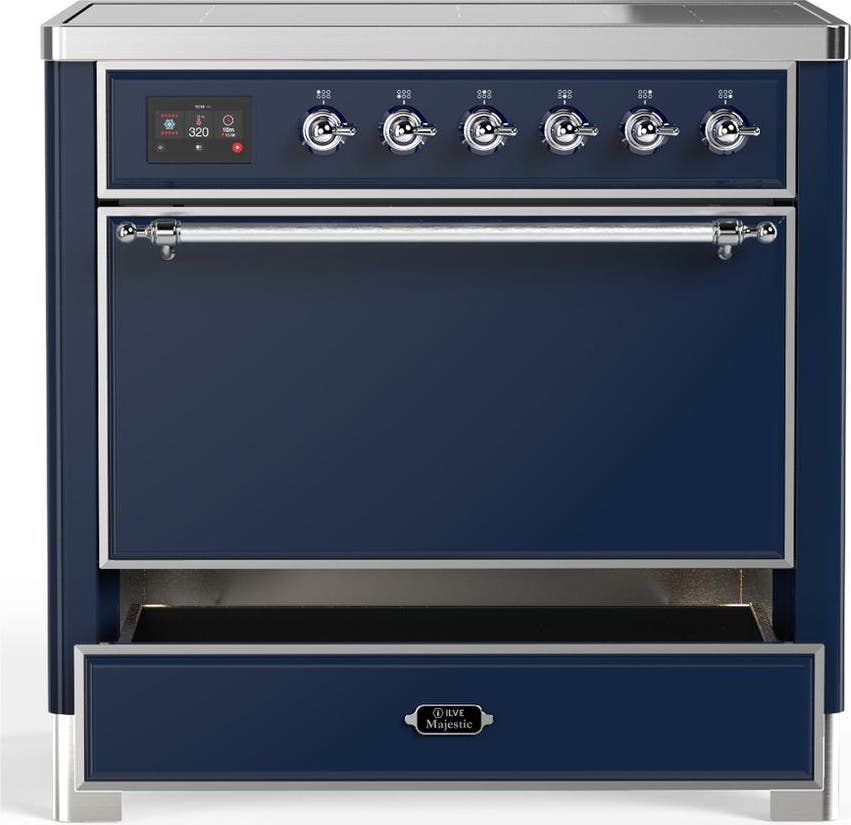 Ilve UMIB36QNR3MBC Midnight Blue With Chrome Trim