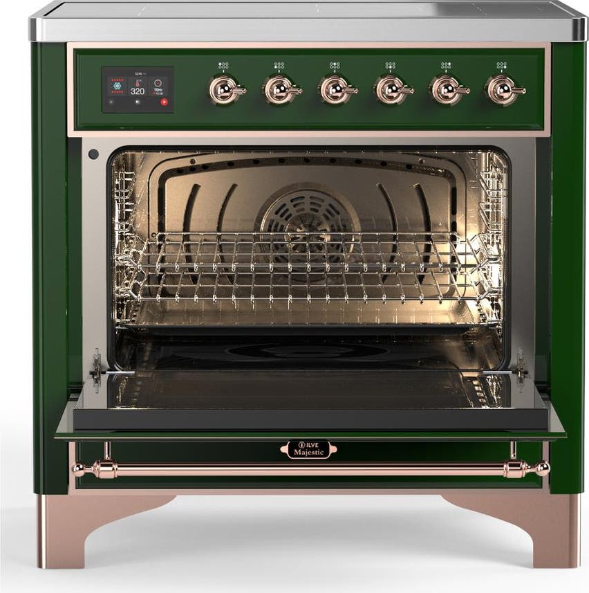 Ilve UMIB36QNR3EGP Emerald Green With Copper Trim