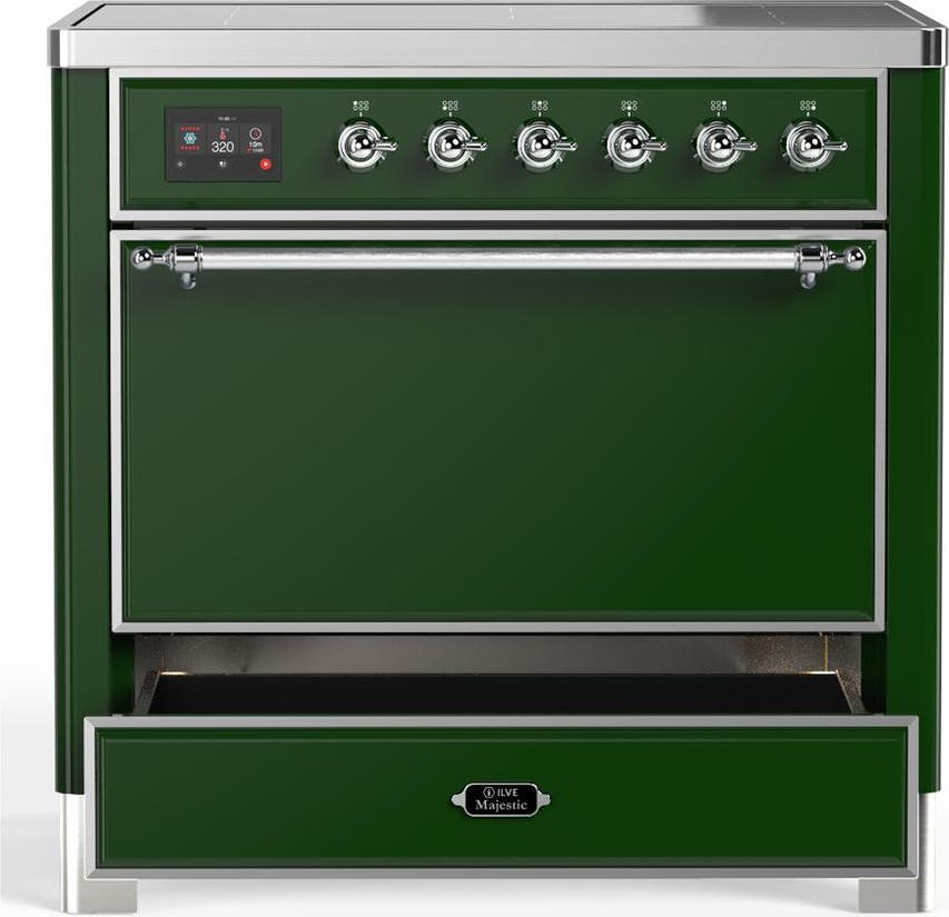 Ilve UMIB36QNR3EGC Emerald Green With Chrome Trim
