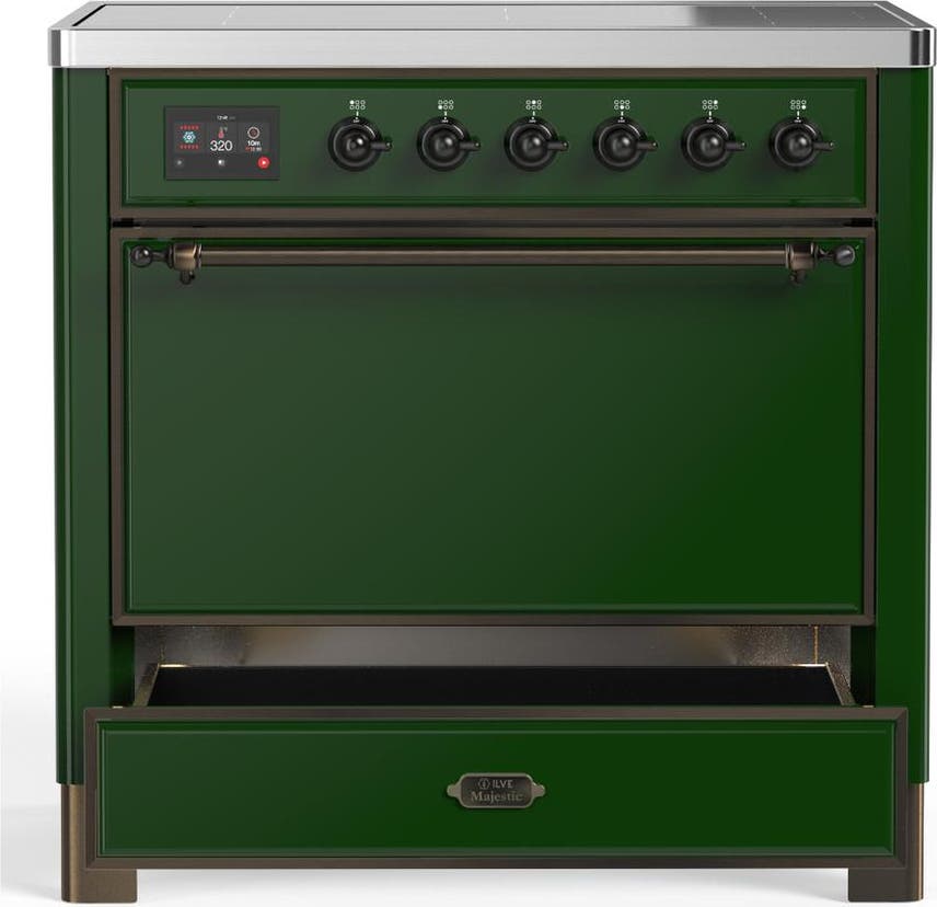 Ilve UMIB36QNR3EGB Emerald Green With Burnished Trim