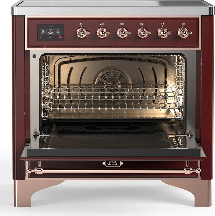 Ilve UMIB36QNR3BUP Burgundy With Copper Trim
