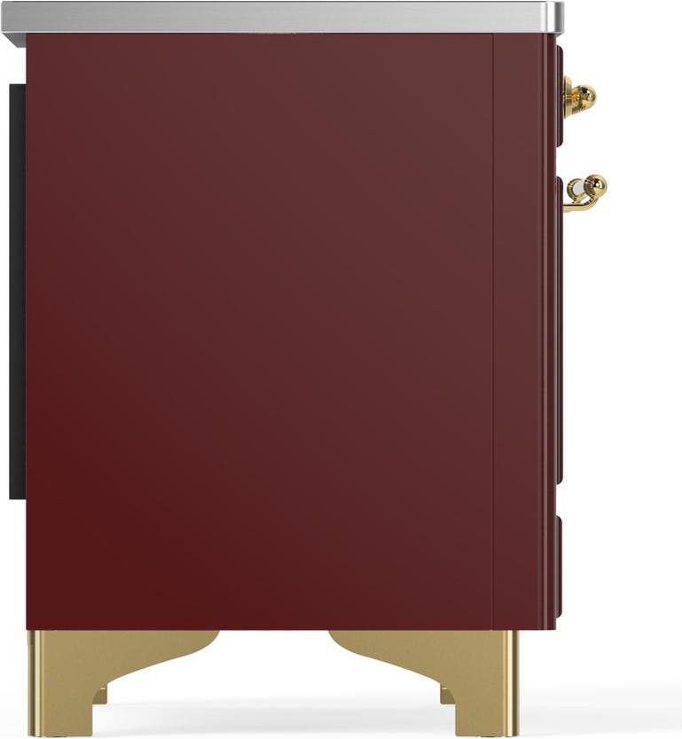 Ilve UMIB36QNR3BUG Burgundy With Brass Trim