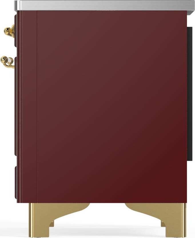 Ilve UMIB36QNR3BUG Burgundy With Brass Trim