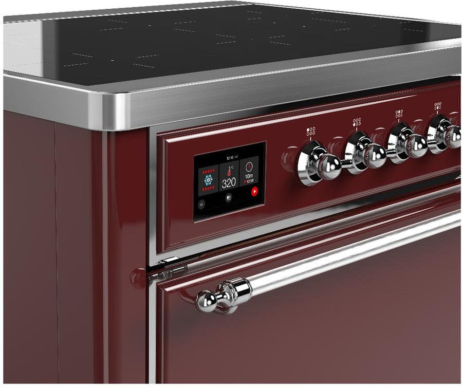 Ilve UMIB36QNR3BUC Burgundy With Chrome Trim