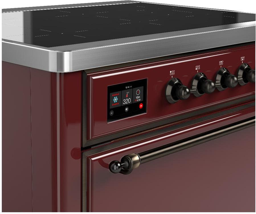 Ilve UMIB36QNR3BUB Burgundy With Burnished Trim