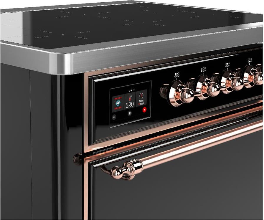 Ilve UMIB36QNR3BKP Glossy Black With Copper Trim
