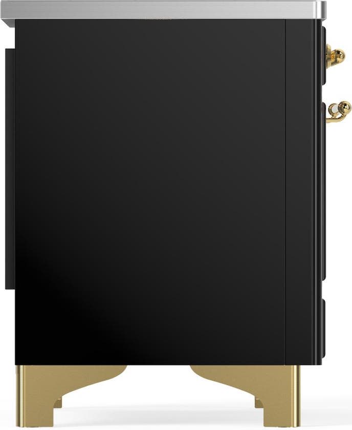 Ilve UMIB36QNR3BKG Glossy Black With Brass Trim