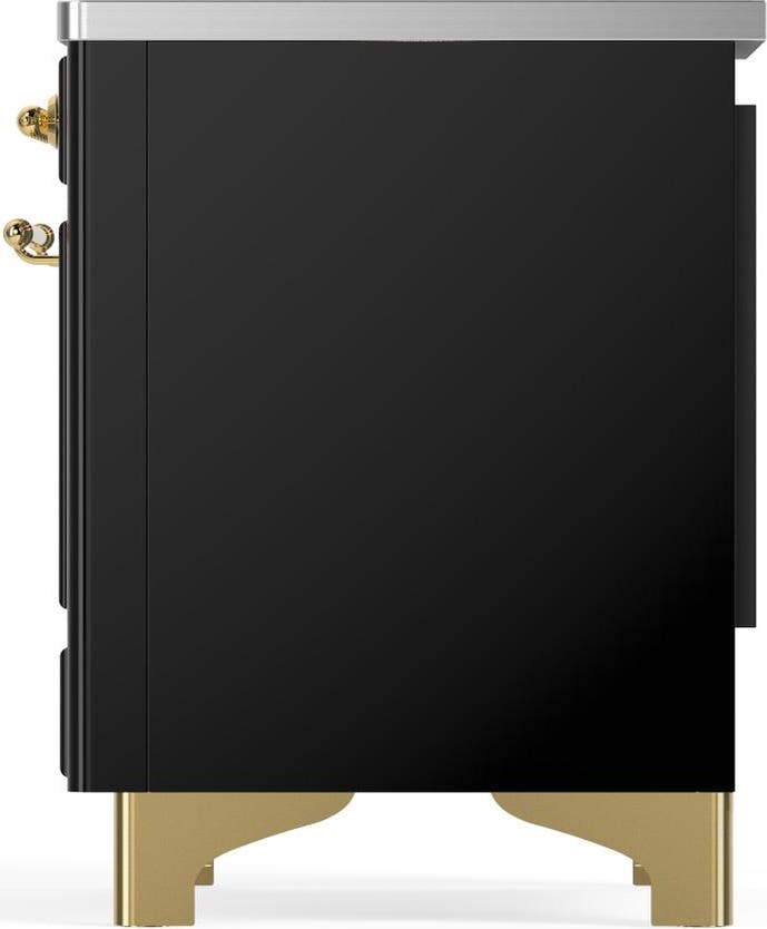 Ilve UMIB36QNR3BKG Glossy Black With Brass Trim