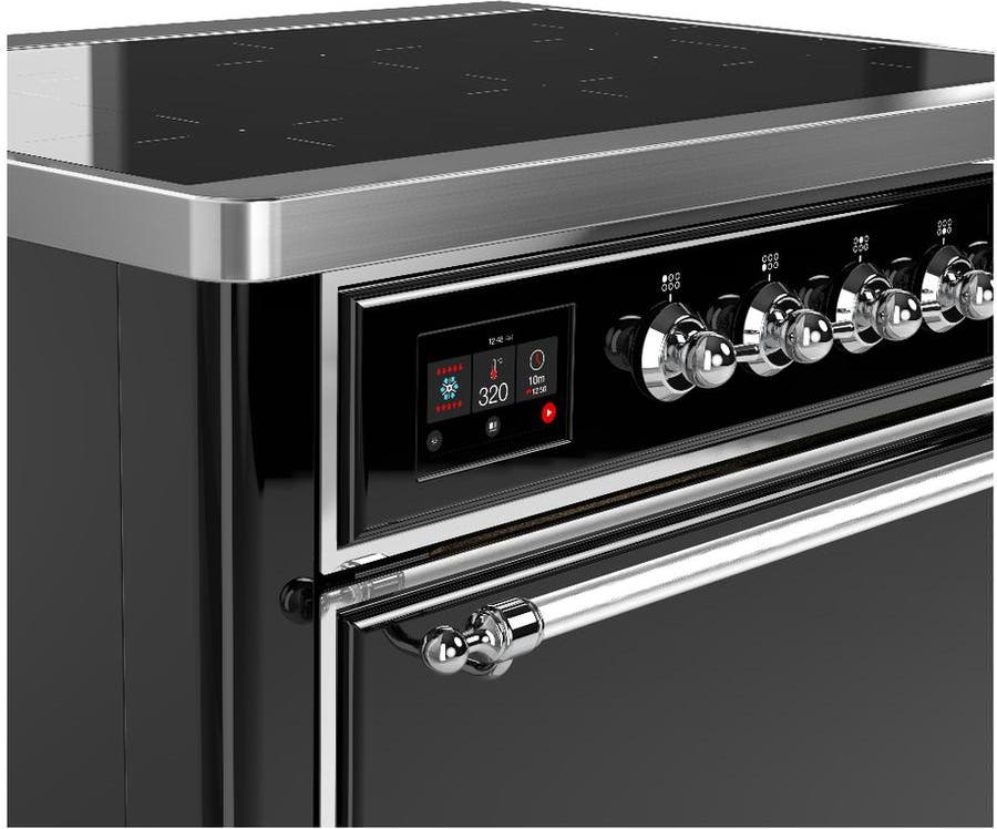 Ilve UMIB36QNR3BKC Glossy Black With Chrome Trim
