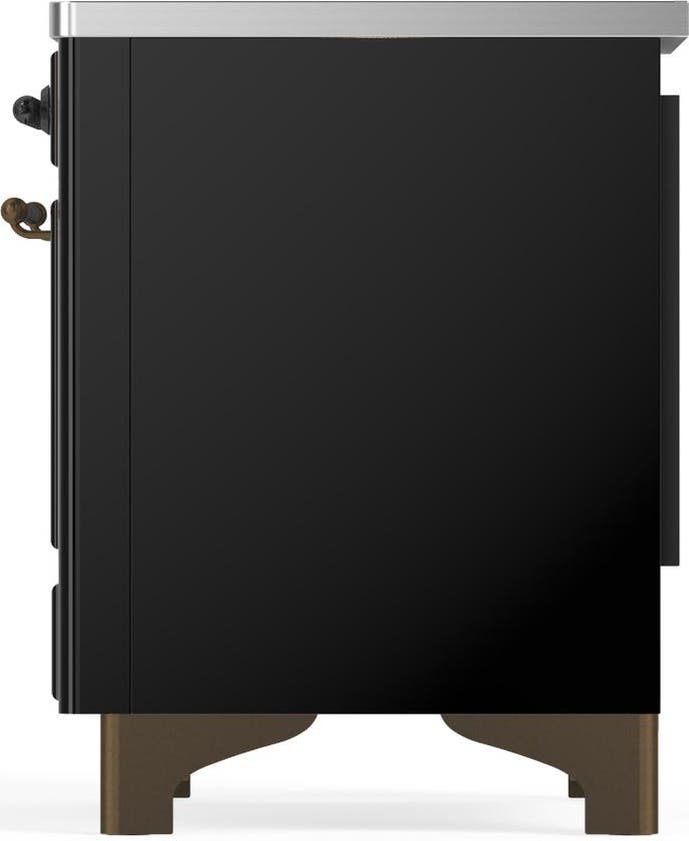 Ilve UMIB36QNR3BKB Glossy Black With Burnished Trim