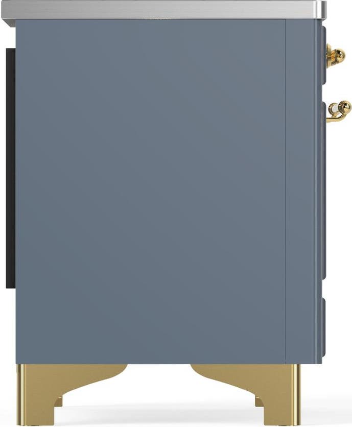 Ilve UMIB36QNR3BGG Blue Grey With Brass Trim