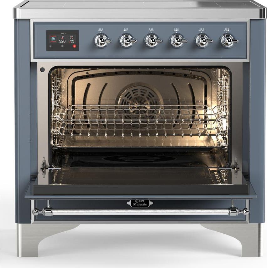 Ilve UMIB36QNR3BGC Blue Grey With Chrome Trim