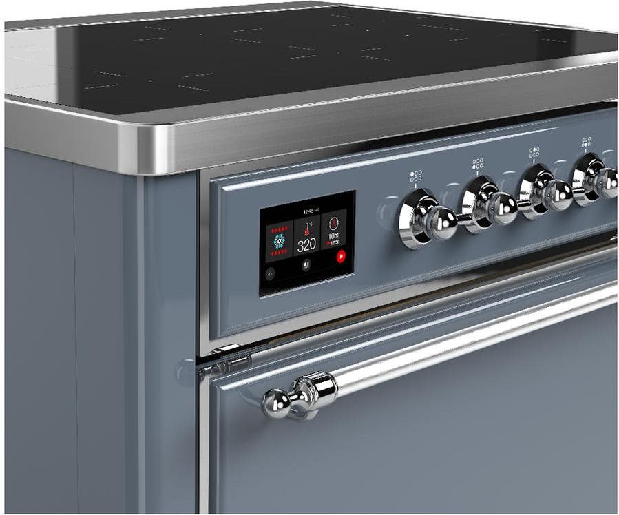 Ilve UMIB36QNR3BGC Blue Grey With Chrome Trim