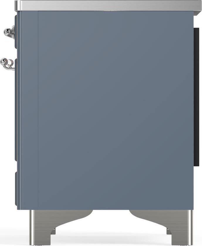 Ilve UMIB36QNR3BGC Blue Grey With Chrome Trim