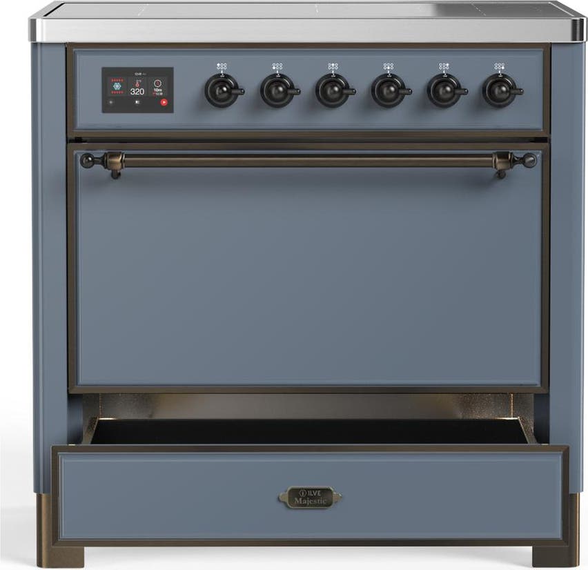 Ilve UMIB36QNR3BGB Blue Grey With Burnished Trim