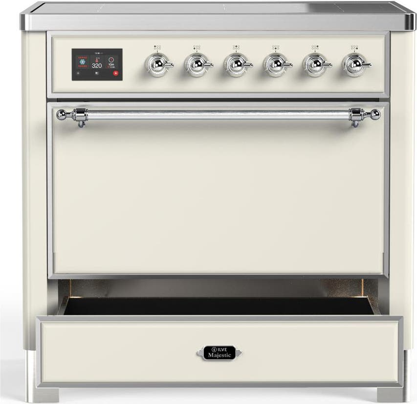 Ilve UMIB36QNR3AWC Antique White With Chrome Trim