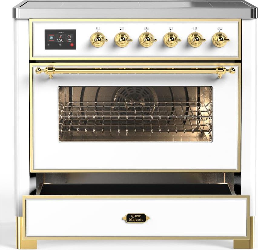 Ilve UMIB36NR3WHG White With Brass Trim