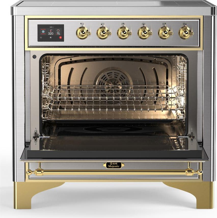 Ilve UMIB36NR3SSG Stainless Steel With Brass Trim