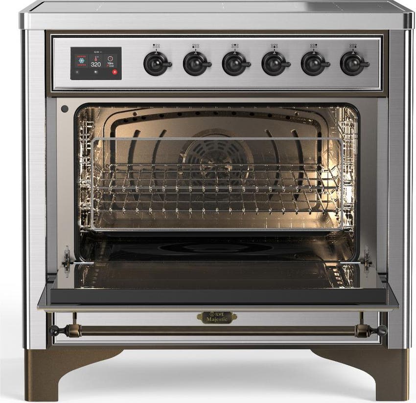 Ilve UMIB36NR3SSB Stainless Steel With Burnished Trim
