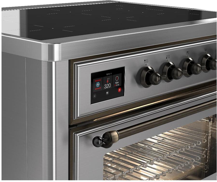 Ilve UMIB36NR3SSB Stainless Steel With Burnished Trim