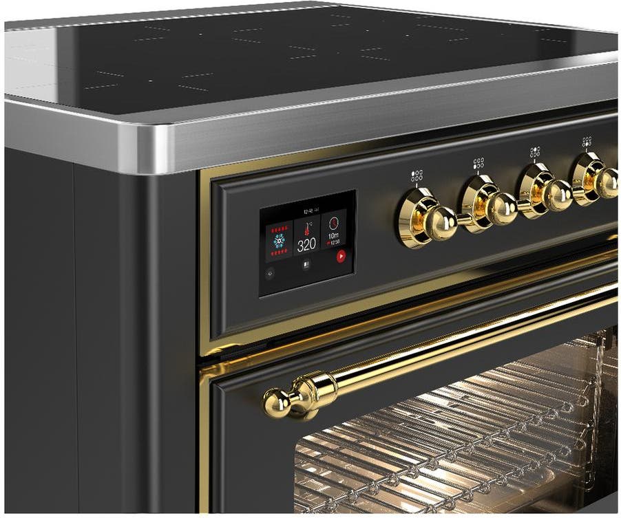 Ilve UMIB36NR3MGG Matte Graphite With Brass Trim