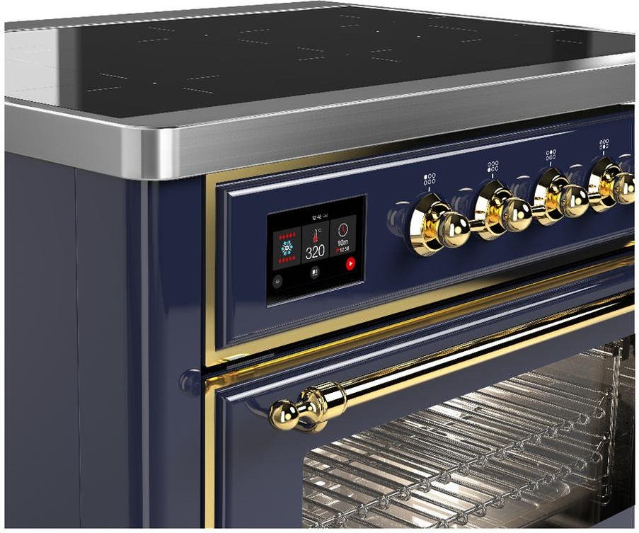 Ilve UMIB36NR3MBG Midnight Blue With Brass Trim