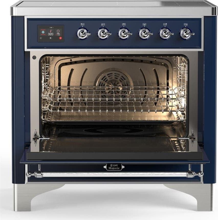 Ilve UMIB36NR3MBC Midnight Blue With Chrome Trim