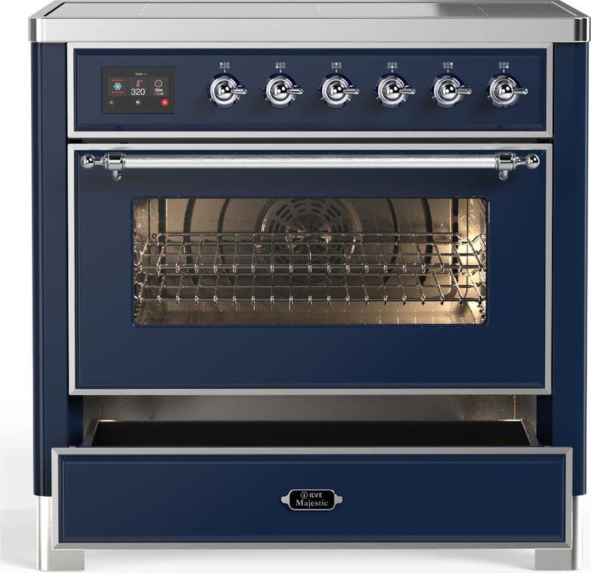 Ilve UMIB36NR3MBC Midnight Blue With Chrome Trim