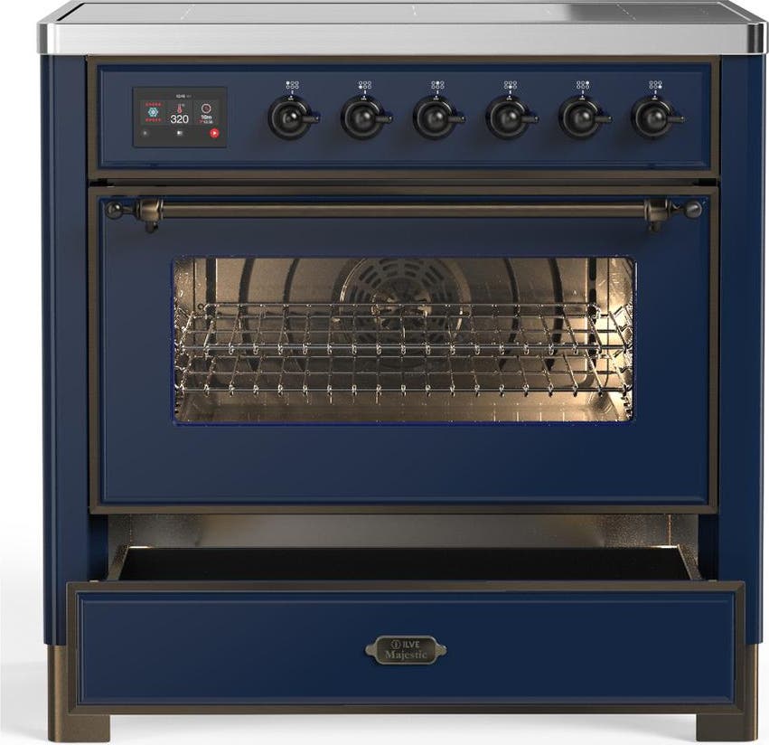 Ilve UMIB36NR3MBB Midnight Blue With Burnished Trim