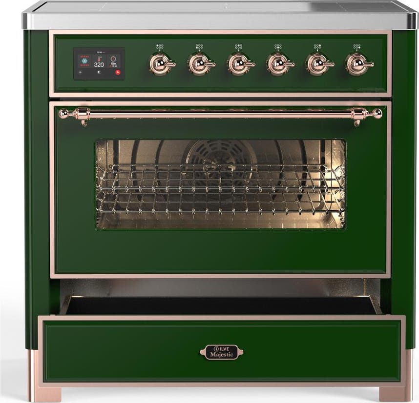 Ilve UMIB36NR3EGP Emerald Green With Copper Trim