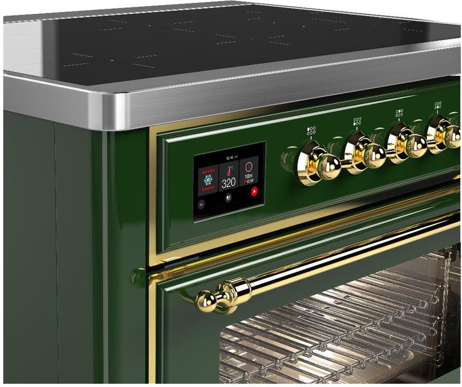 Ilve UMIB36NR3EGG Emerald Green With Brass Trim