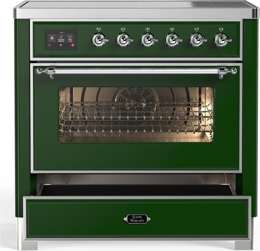 Ilve UMIB36NR3EGC Emerald Green With Chrome Trim