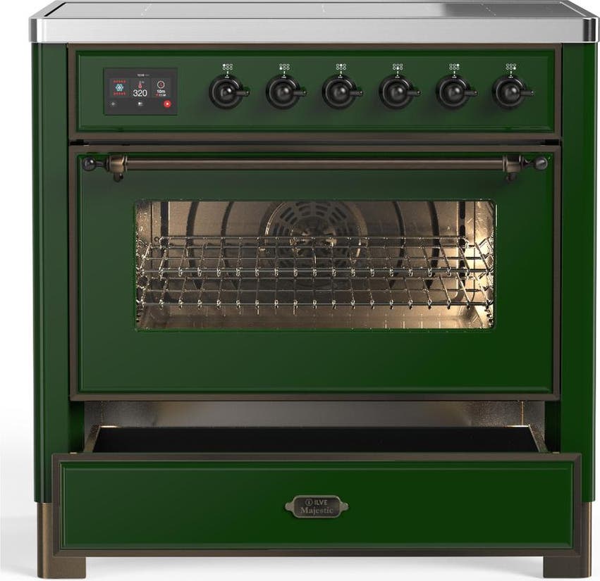 Ilve UMIB36NR3EGB Emerald Green With Burnished Trim