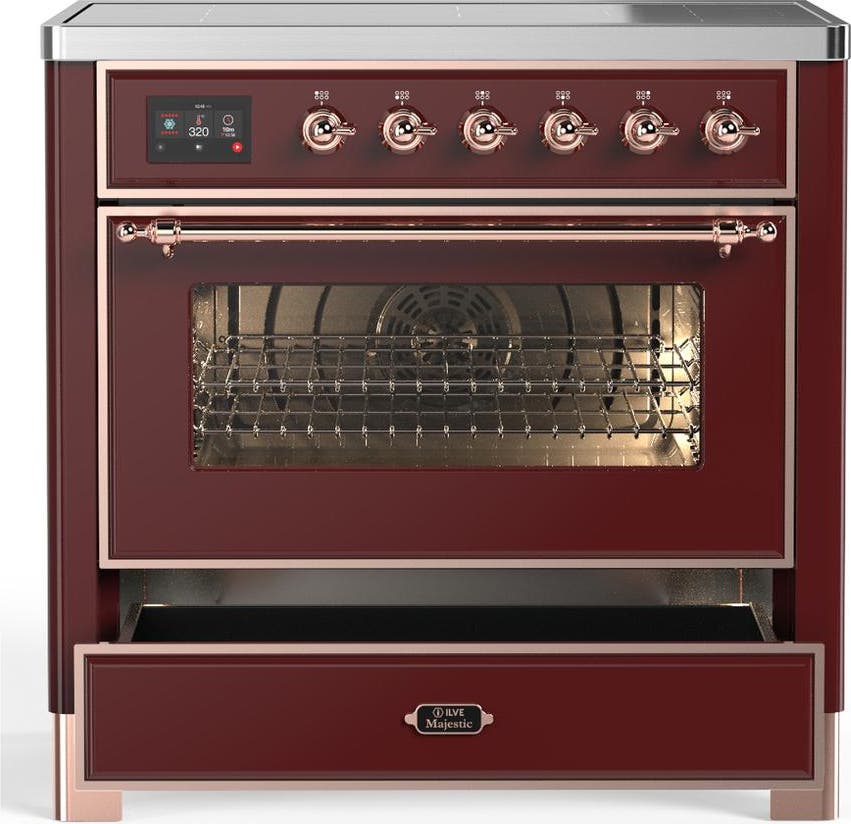 Ilve UMIB36NR3BUP Burgundy With Copper Trim