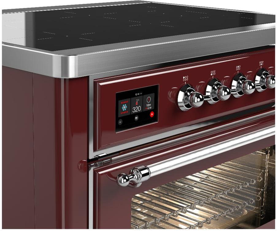 Ilve UMIB36NR3BUC Burgundy With Chrome Trim