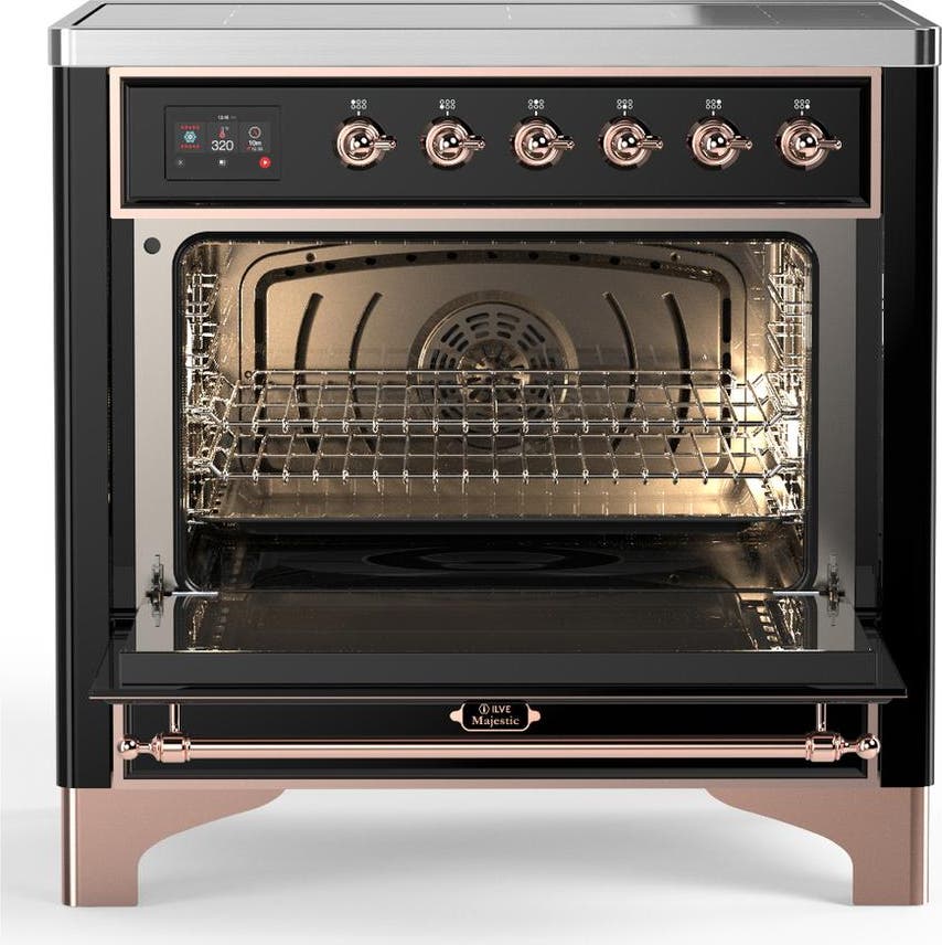 Ilve UMIB36NR3BKP Glossy Black With Copper Trim