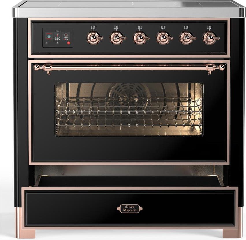 Ilve UMIB36NR3BKP Glossy Black With Copper Trim