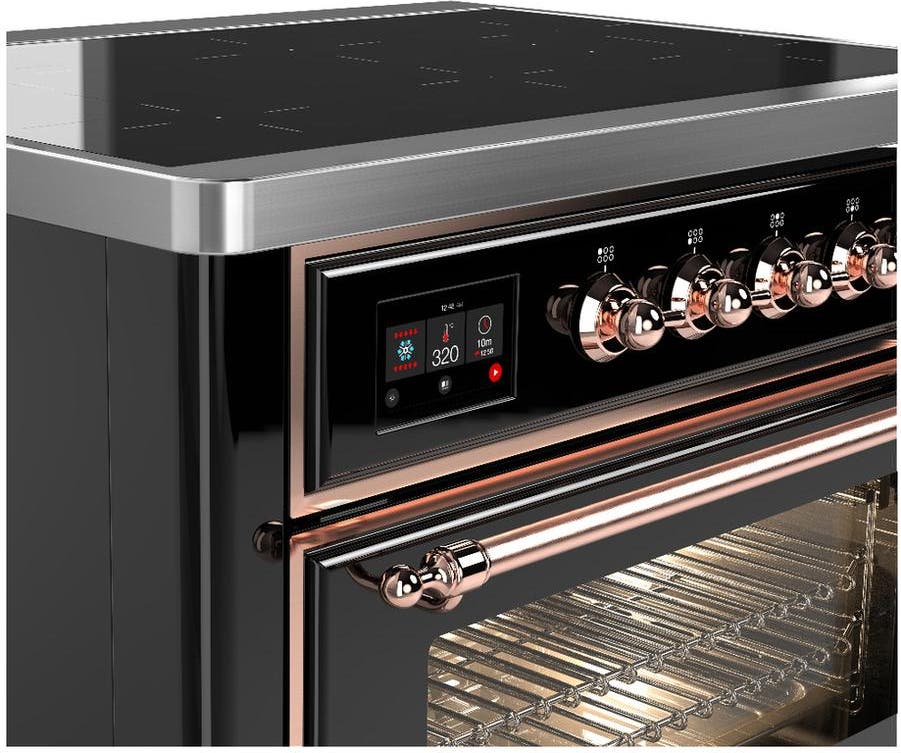 Ilve UMIB36NR3BKP Glossy Black With Copper Trim