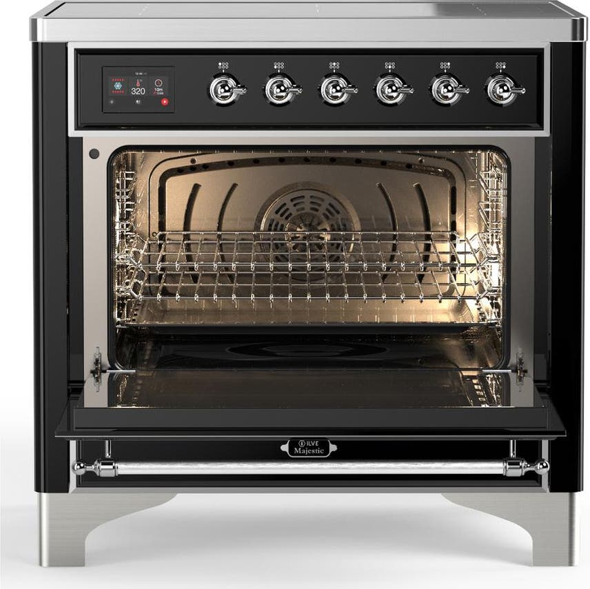 Ilve UMIB36NR3BKC Glossy Black With Chrome Trim