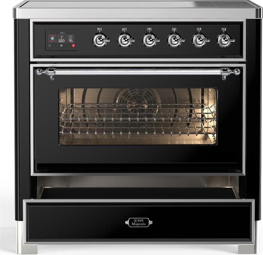 Ilve UMIB36NR3BKC Glossy Black With Chrome Trim