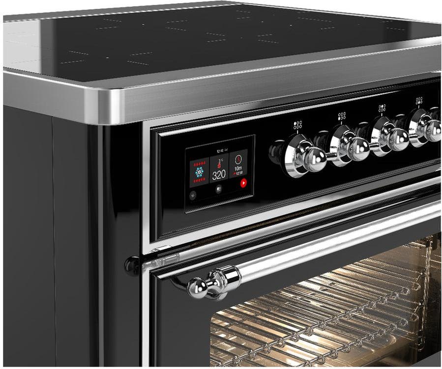 Ilve UMIB36NR3BKC Glossy Black With Chrome Trim