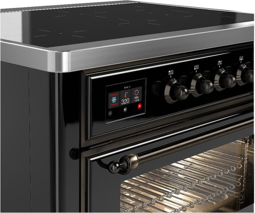 Ilve UMIB36NR3BKB Glossy Black With Burnished Trim