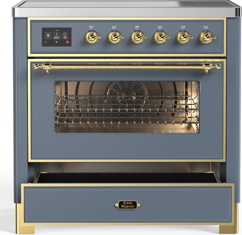 Ilve UMIB36NR3BGG Blue Grey With Brass Trim