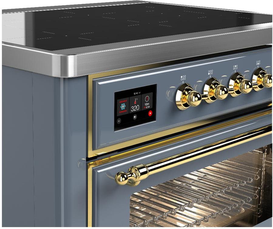 Ilve UMIB36NR3BGG Blue Grey With Brass Trim