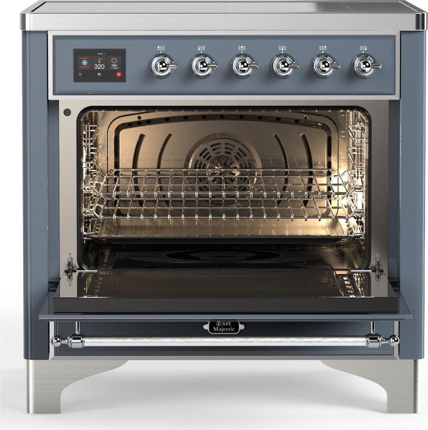 Ilve UMIB36NR3BGC Blue Grey With Chrome Trim