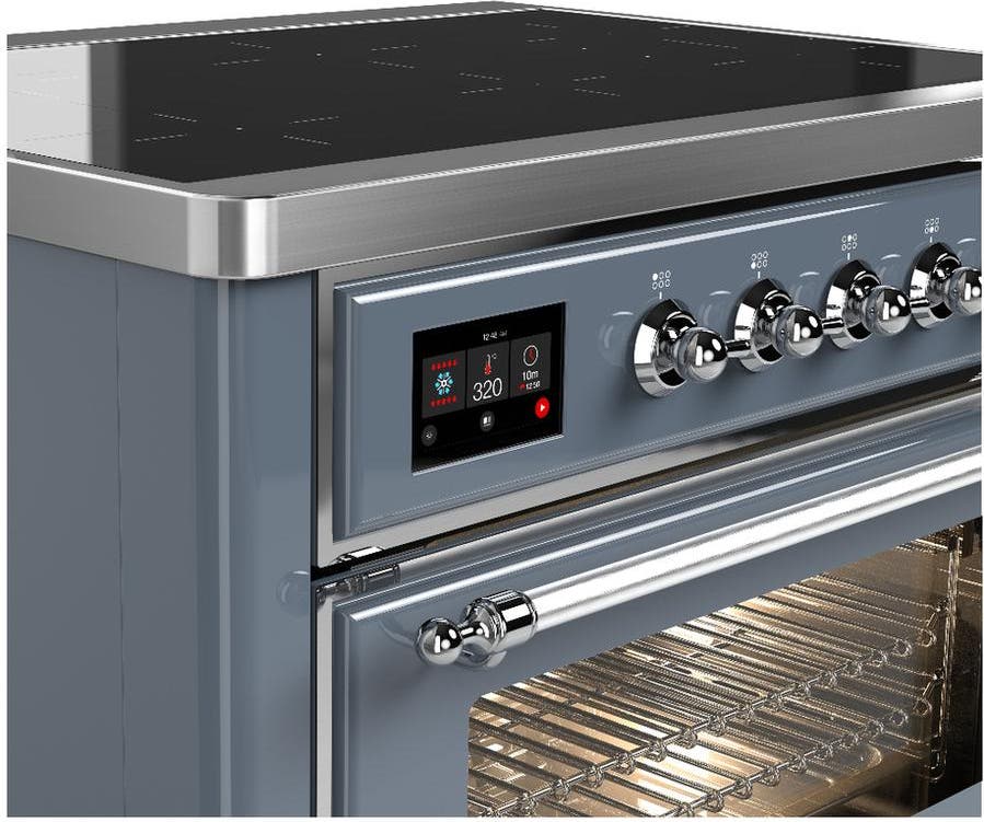 Ilve UMIB36NR3BGC Blue Grey With Chrome Trim