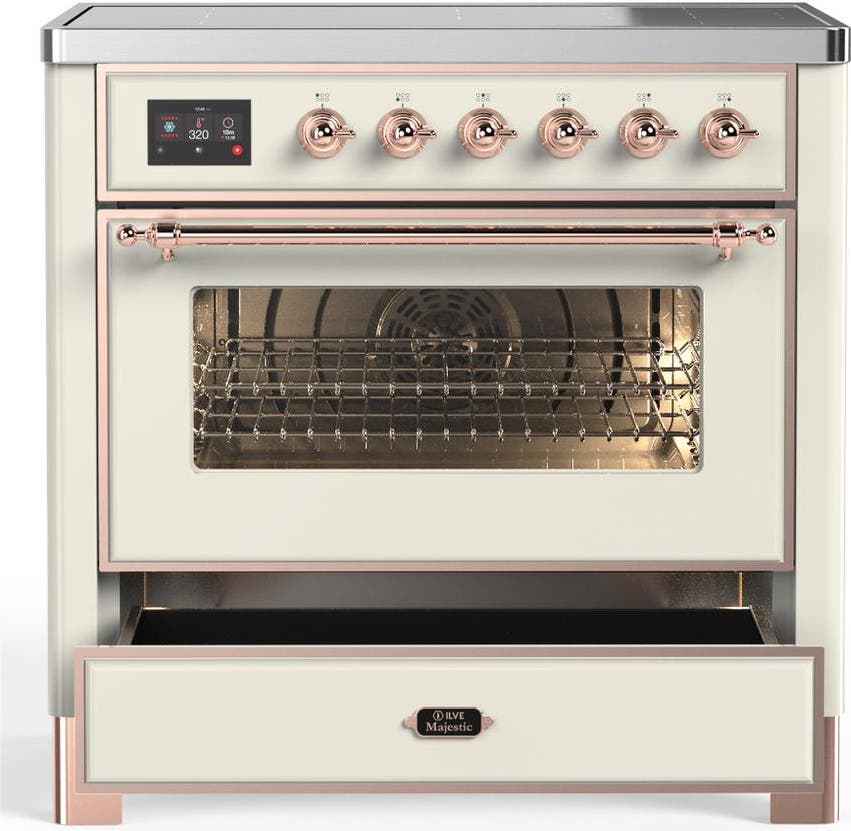 Ilve UMIB36NR3AWP Antique White With Copper Trim